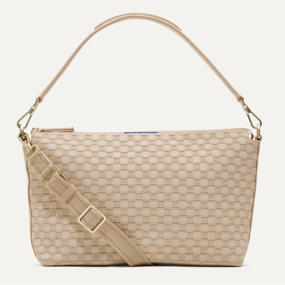 Rothy's Beige Checkered Shoulder Bag
